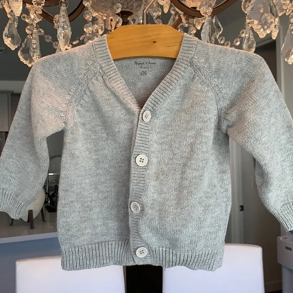Bout'Chou Shirts Tops Boutchu Grey Knitted Cardigan Sweater